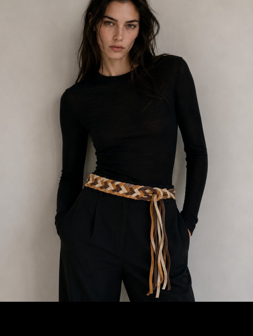 MISS SIXTY SUEDE BELT freestyle o/s gorgeous! 100% SUEDE! BELT / neck tie fringe